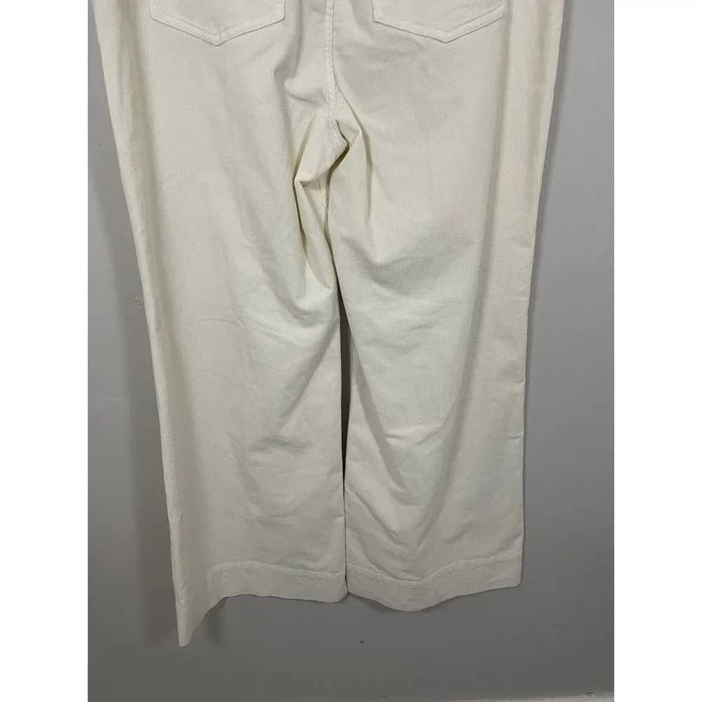 NWT J.Crew Wide Leg‎ Corduroy Trouser in Ivory Size 32 Classic Minimalist